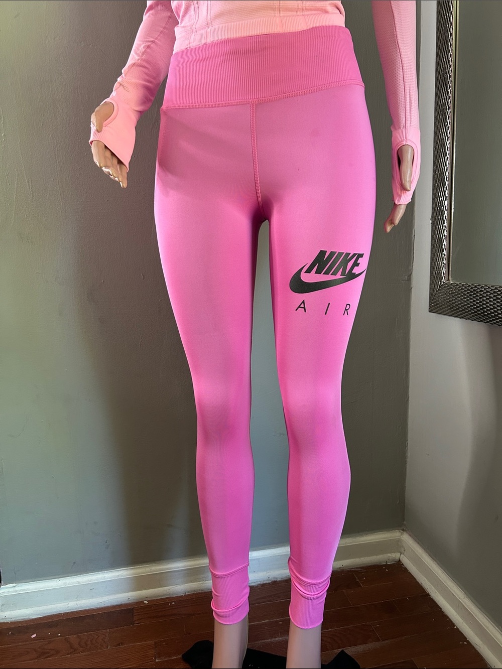 Nike Pink AIR Logo High-Rise Leggings